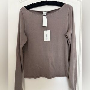 NWT aritzia homestretch boat neck faded Turner taupe